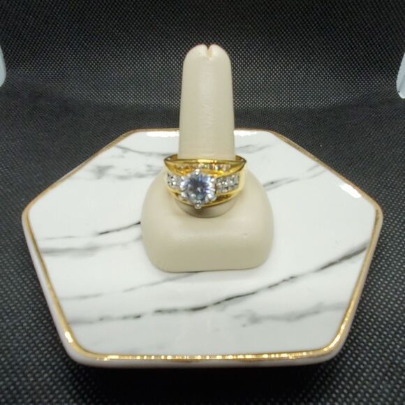 Seta Gold Tone CZ Ring - Picture 1 of 5